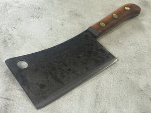 Vintage Butchers Foster Bros Cleaver Knife 180mm Made in USA 🇺🇸 Carbon Steel 1895