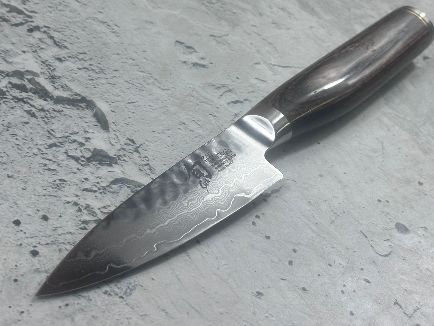 Pre-Owned Shun Premier Paring Knife 100mm Damascus Steel PakkaWood Handle 2175