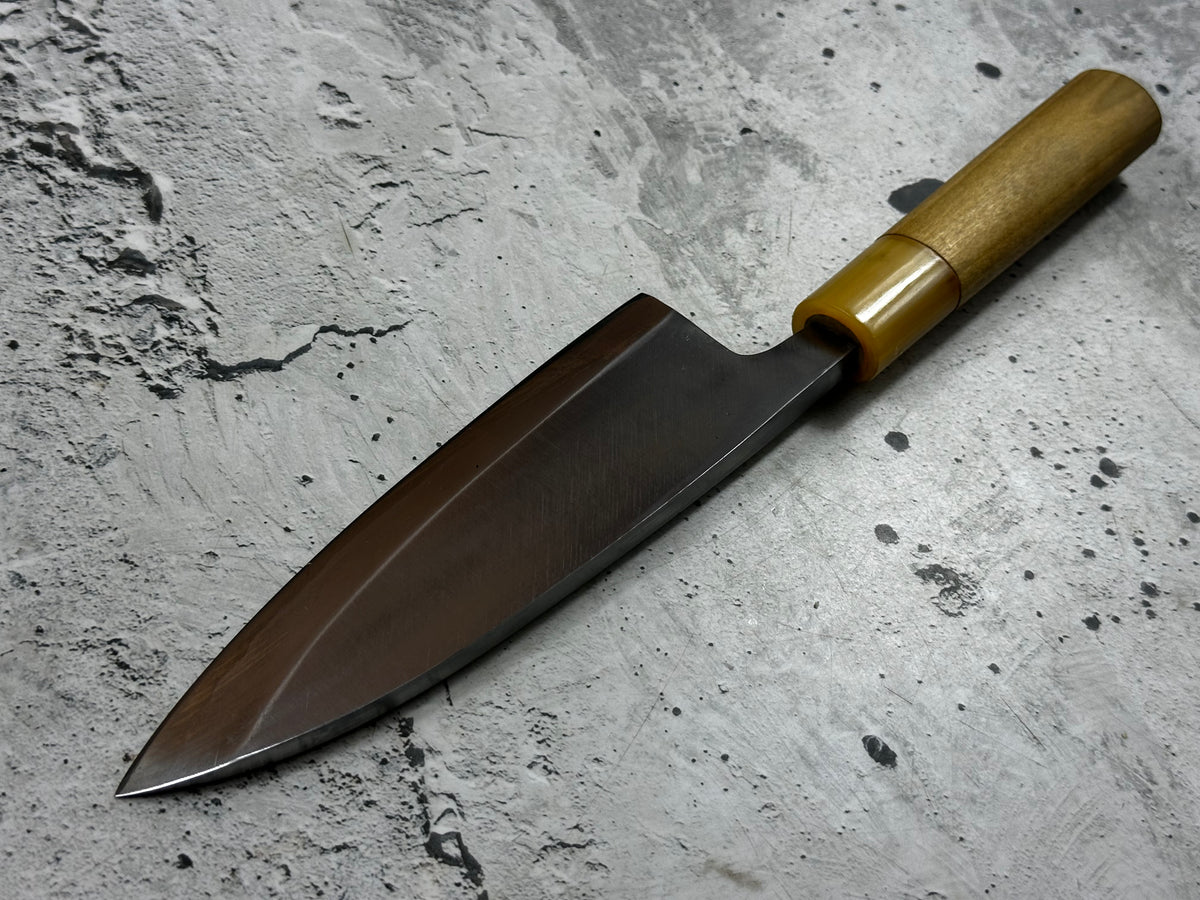 Vintage Masamoto Sohonten Deba Knife 170mm with Wooden Saya 2344