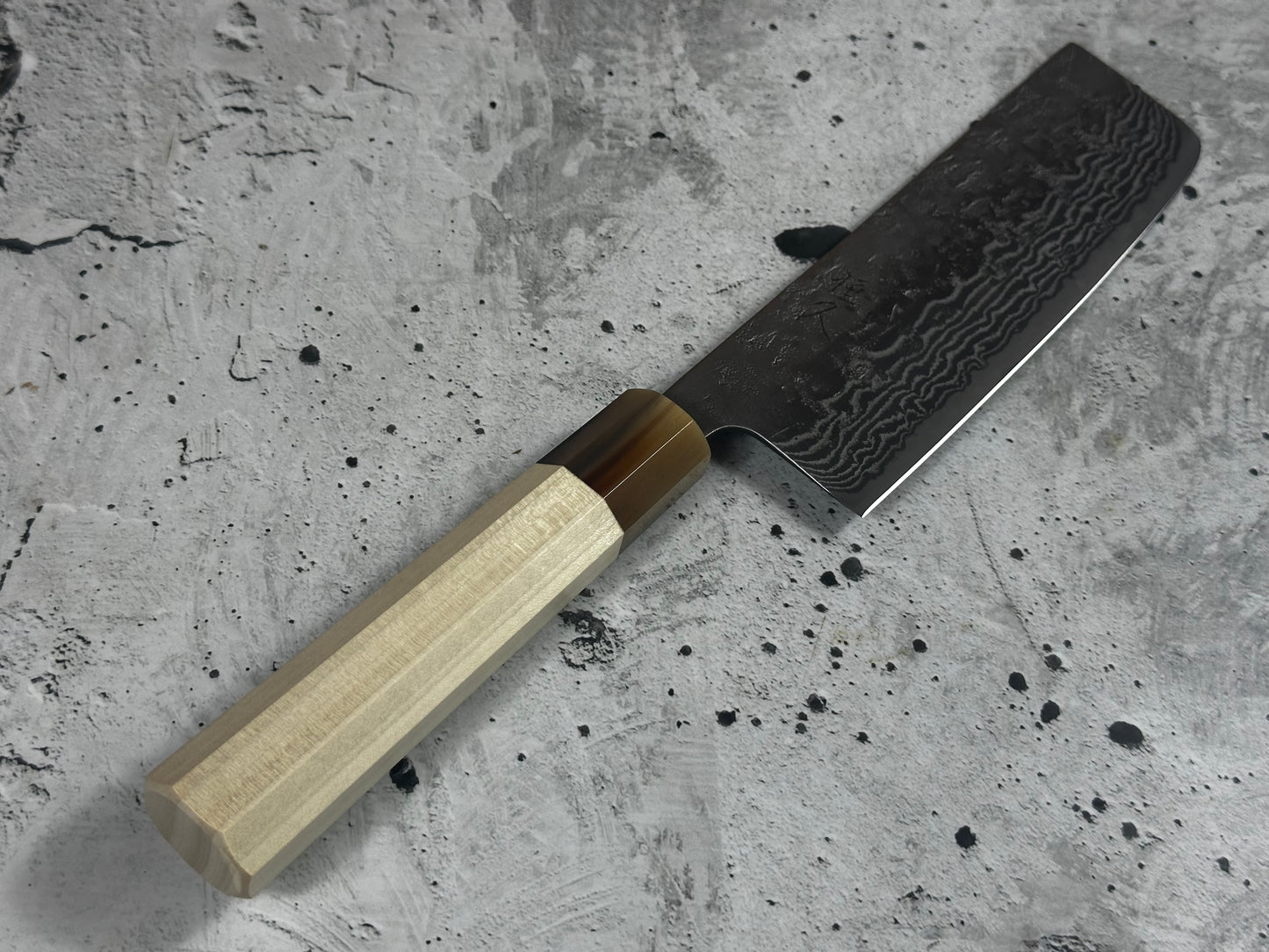 Tsunehisa SW Washiji Nakiri Knife 170mm - Made in Japan 🇯🇵 Buffalo Horn Magnolia Handle