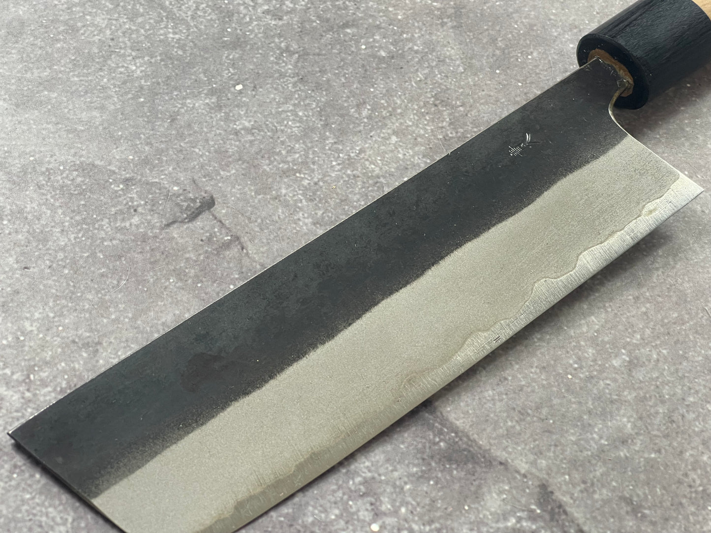 Muneishi Aogami SS Clad Nakiri 165 mm  Kurochi Finish Made in Japan