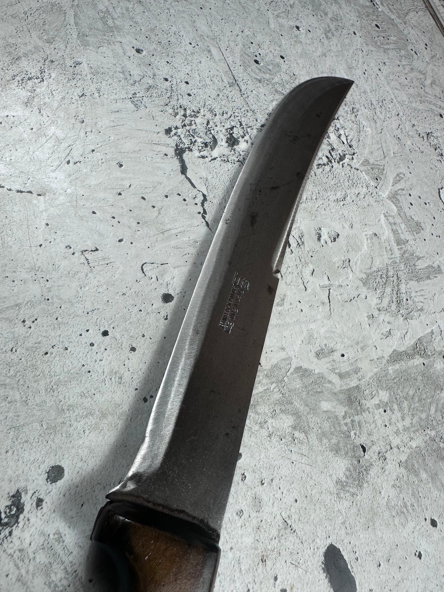 Vintage Gustav Emil Ern Butcher Knife 300mm Carbon Steel Made in Germany 2110