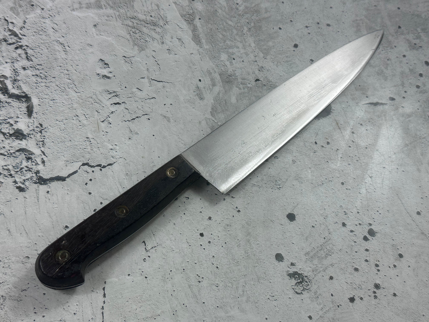 Vintage French Chef Knife 200mm Stainless Steel Wood Handle 2174