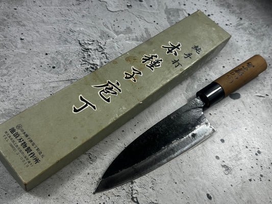 Vintage Tanegashima Deba Knife 180mm Carbon Steel Timber Handle 2271