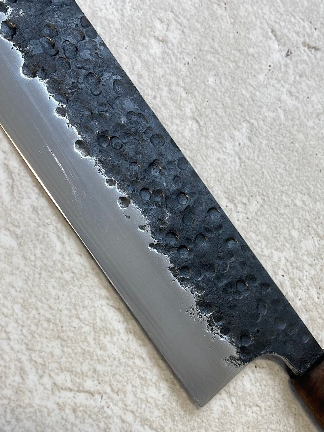 Nakiri 180mm Kurouchi Tsuchime with Jatiwood Timber Handle