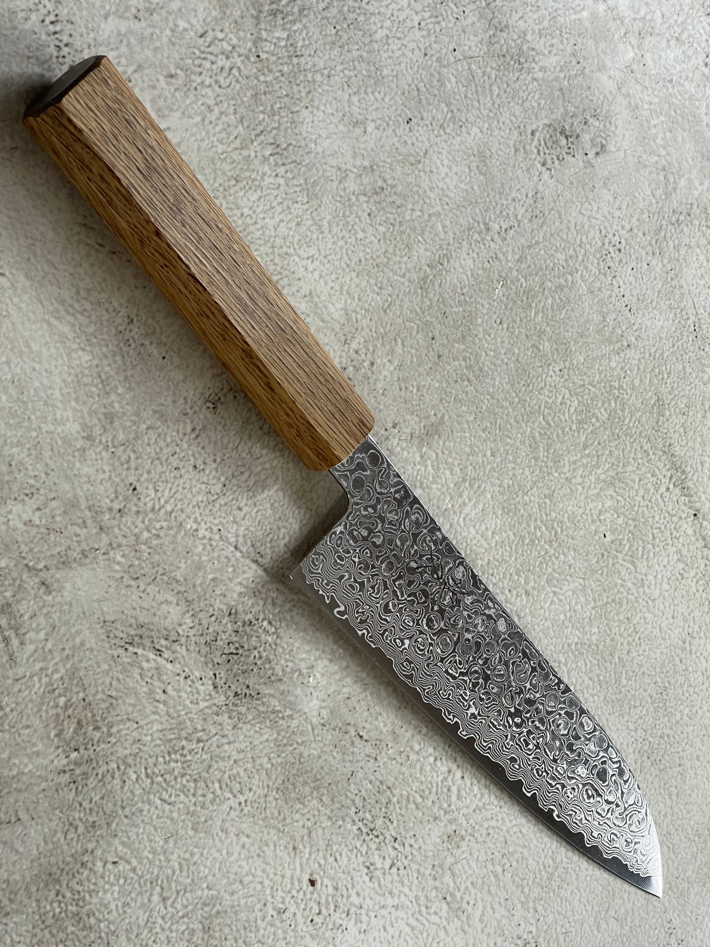 Tsunehisa ZA18 Damascus Santoku 180mm Oak Handle Made in Japan 🇯🇵