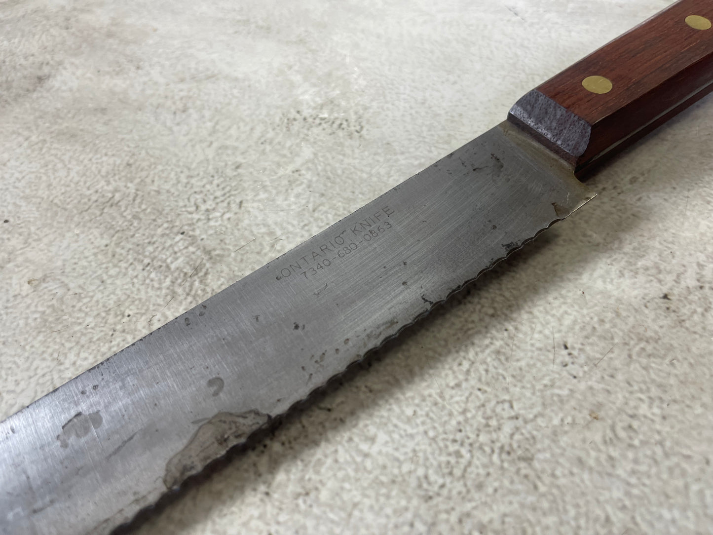 Vintage Ontario Serrated Knife 315mm Made in USA 🇺🇸 High Cabon steel 1893