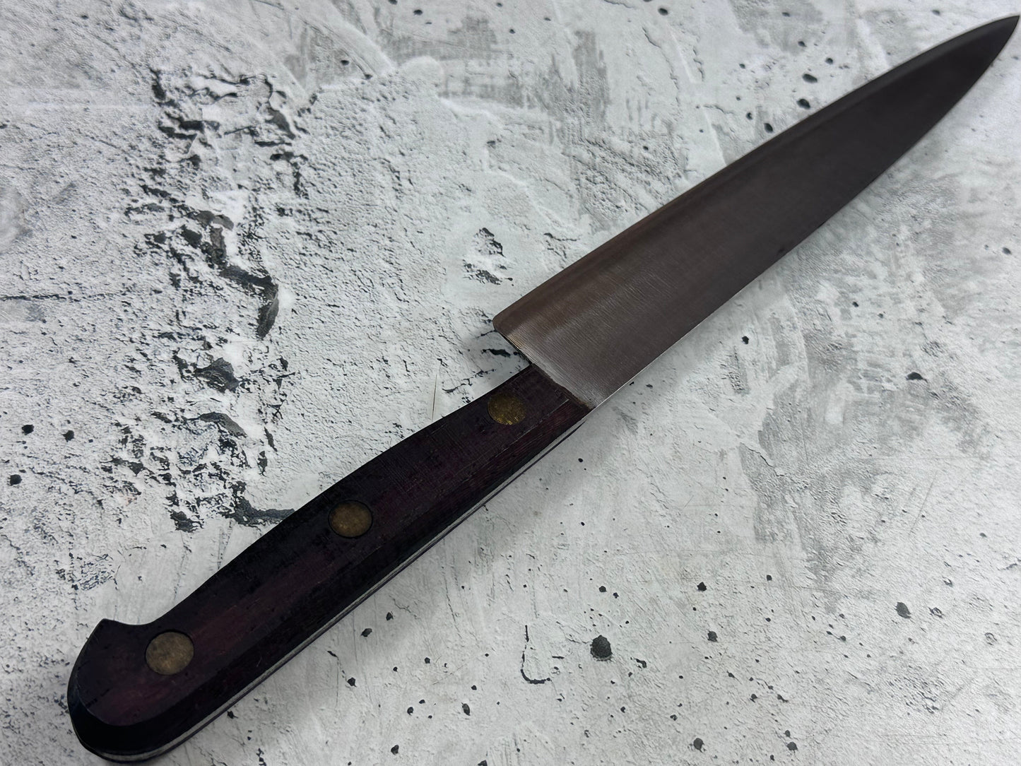 Vintage French Lacouture Slicing Knife 200mm Inox Steel Wood Handle 2190