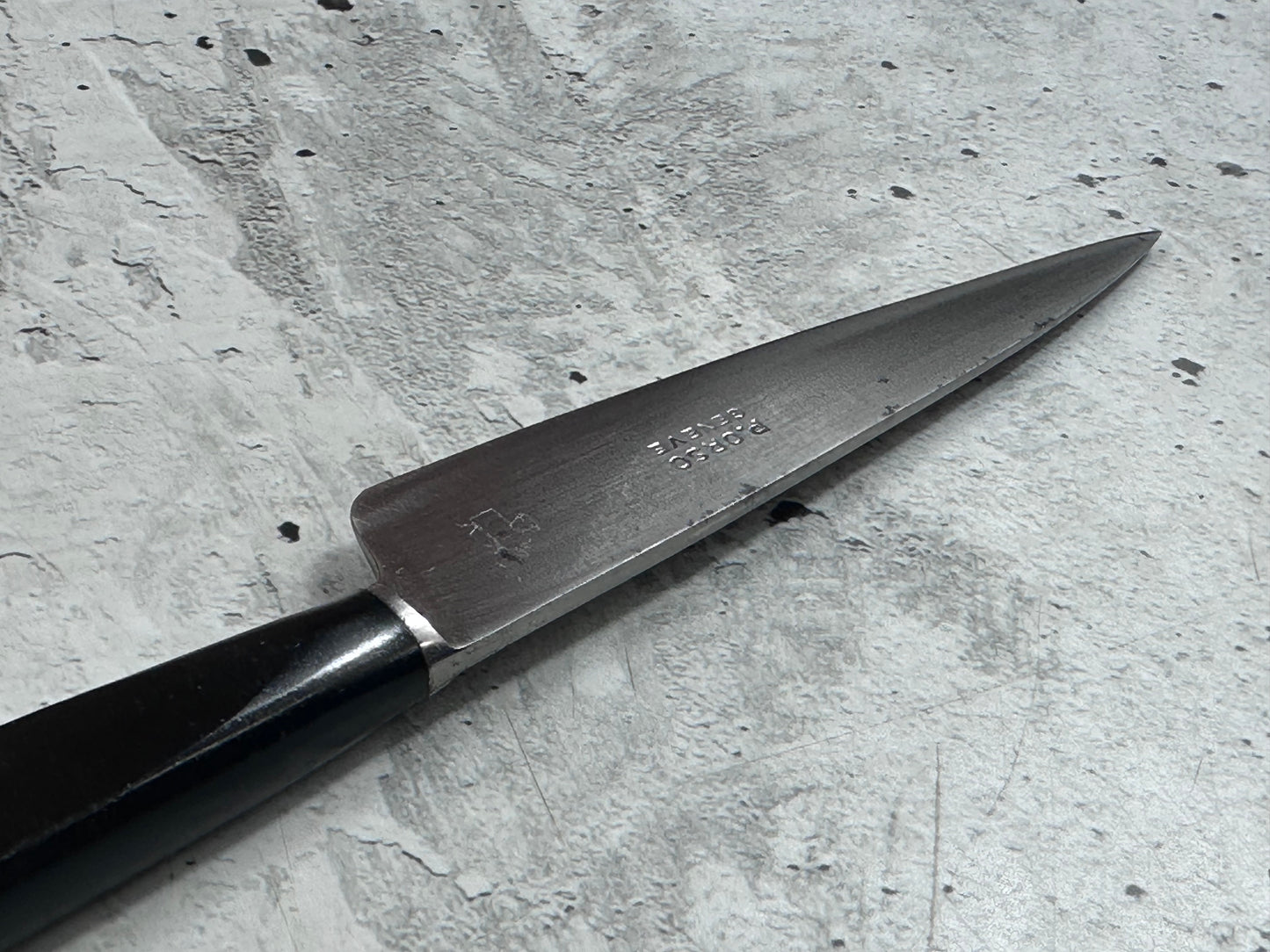 Vintage French Nogent Style Paring Knife 90mm Inox Steel POM Handle 2203
