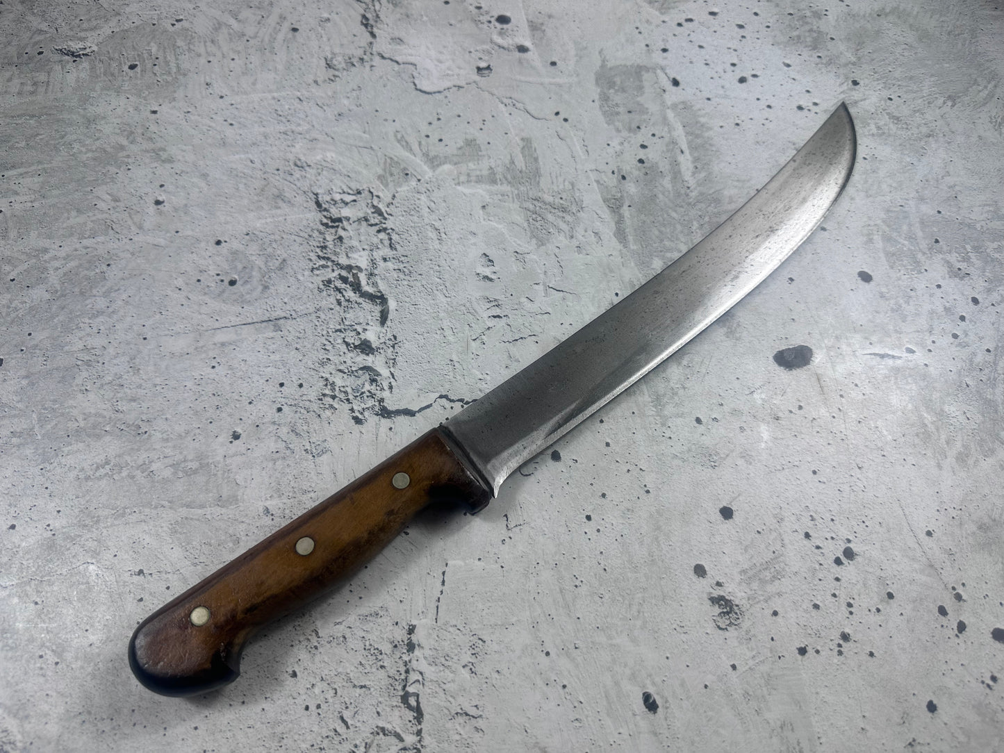 Vintage Gustav Emil Ern Butcher Knife 300mm Carbon Steel Made in Germany 2110