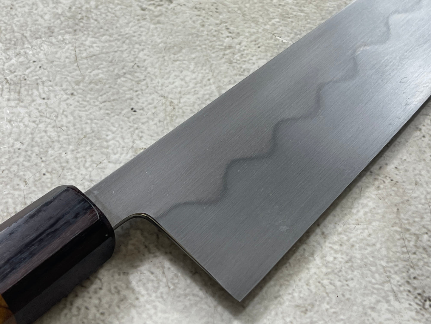 Kanefusa Gyuto 230mm Teakwood Burl & Rosewood Handle & Sheath