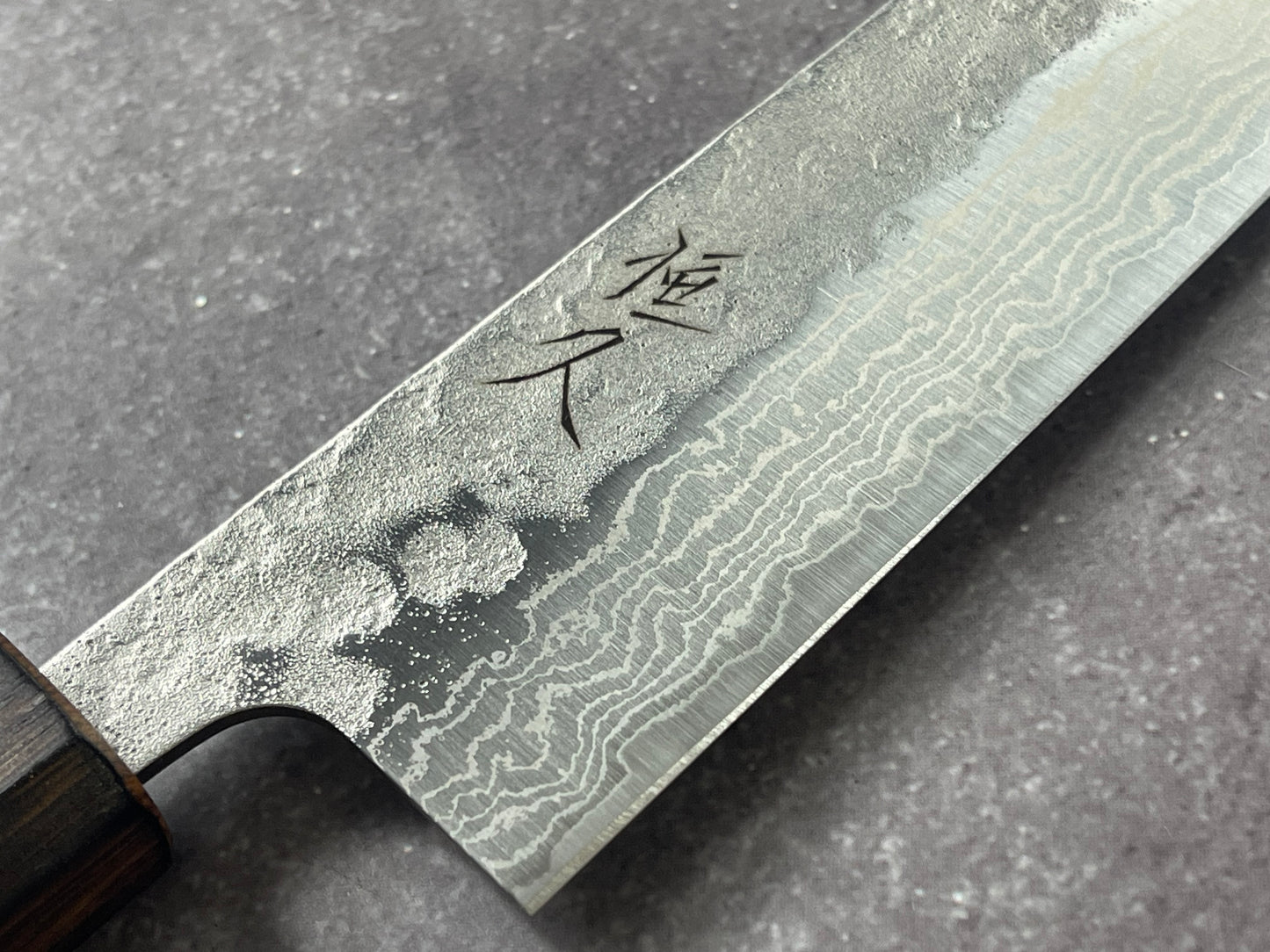 Tsunehisa 440c Damascus Nashiji Kiritsuke 210mm Oak Handle Made in Japan 🇯🇵