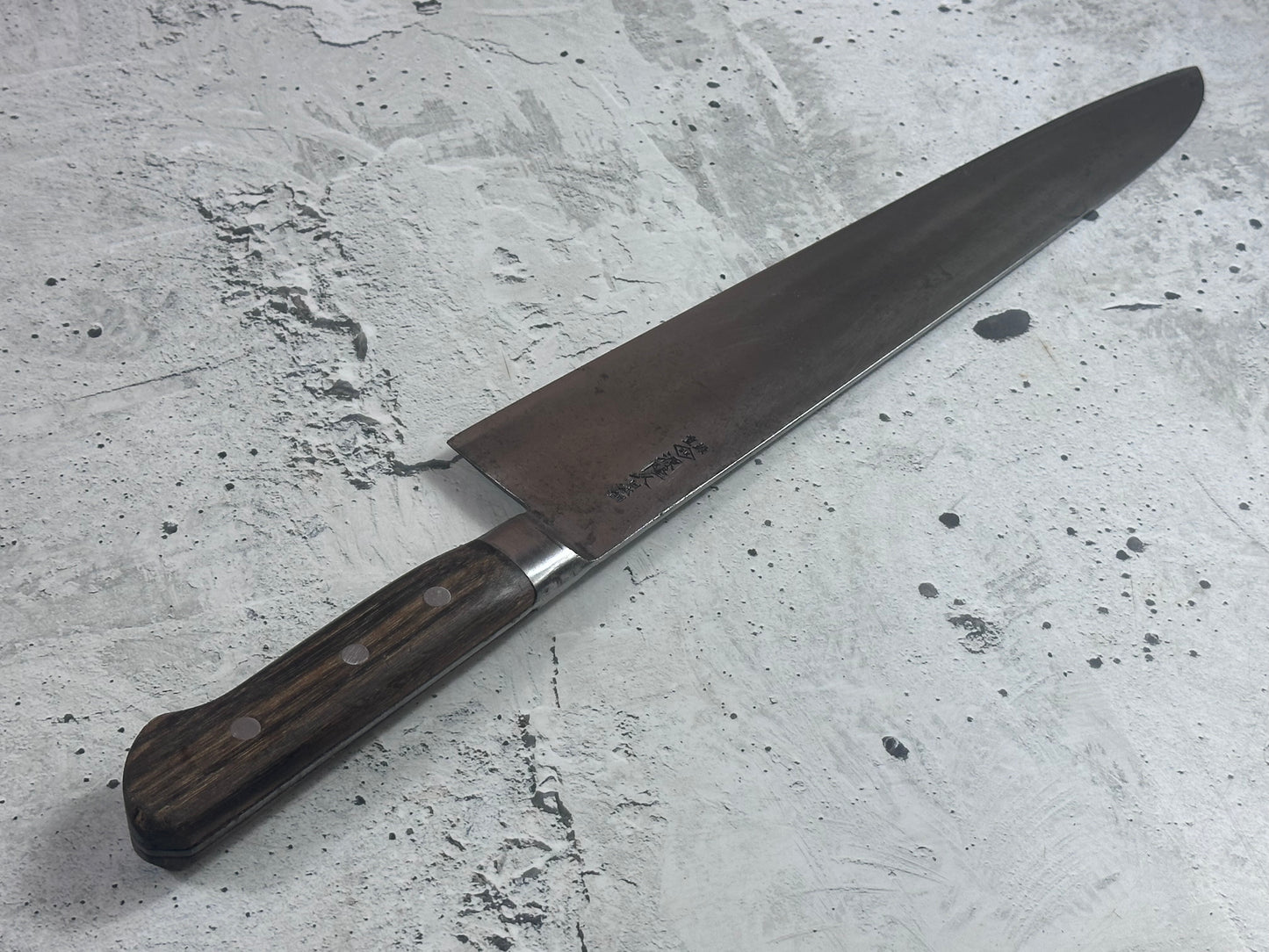 Vintage Gyuto Knife 320mm  Carbon Steel Made in Japan 2037