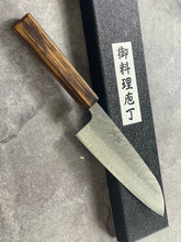 Load image into Gallery viewer, Tsunehisa 440c Damascus Nashiji  Santoku 170mm Oak Wood Handle - Made in Japan 🇯🇵