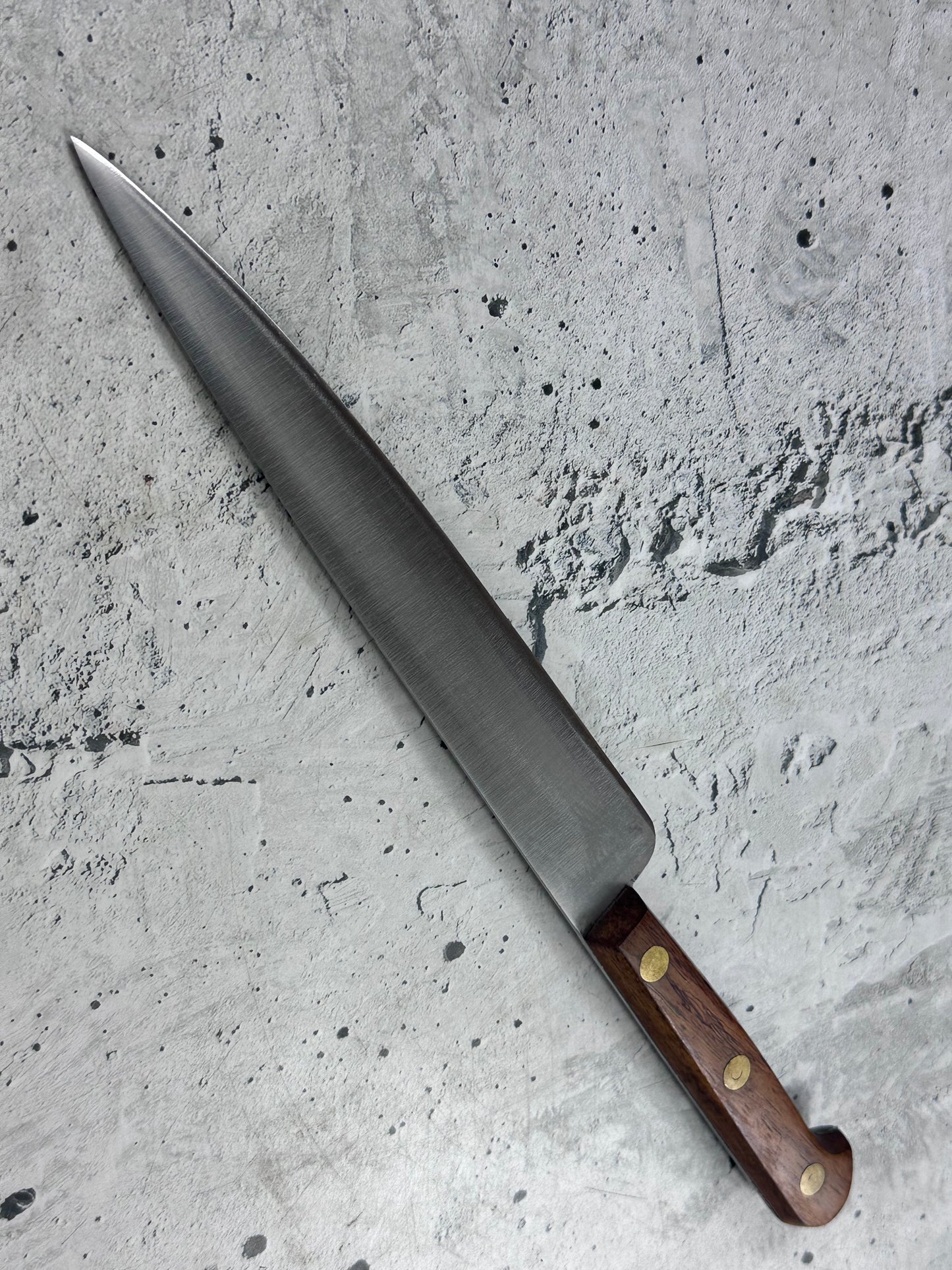 Vintage French Lacouture Slicing Knife 200mm Inox Steel Wood Handle 2191