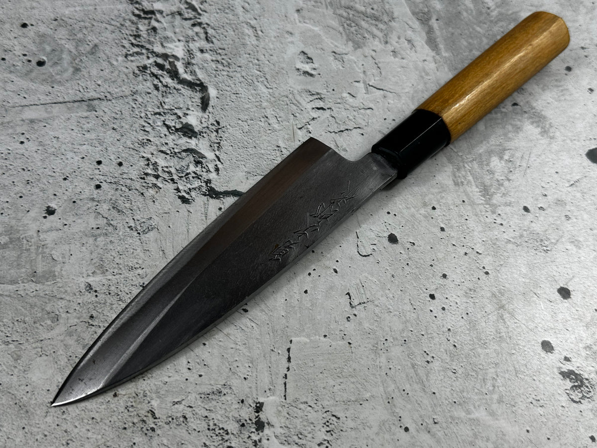 Vintage Sakai Yujiro Funayuki Knife 150mm Carbon Steel Wood Handle 2243