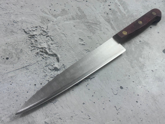 Vintage French Slicing Knife 200mm Inox Steel Wood Handle 2192