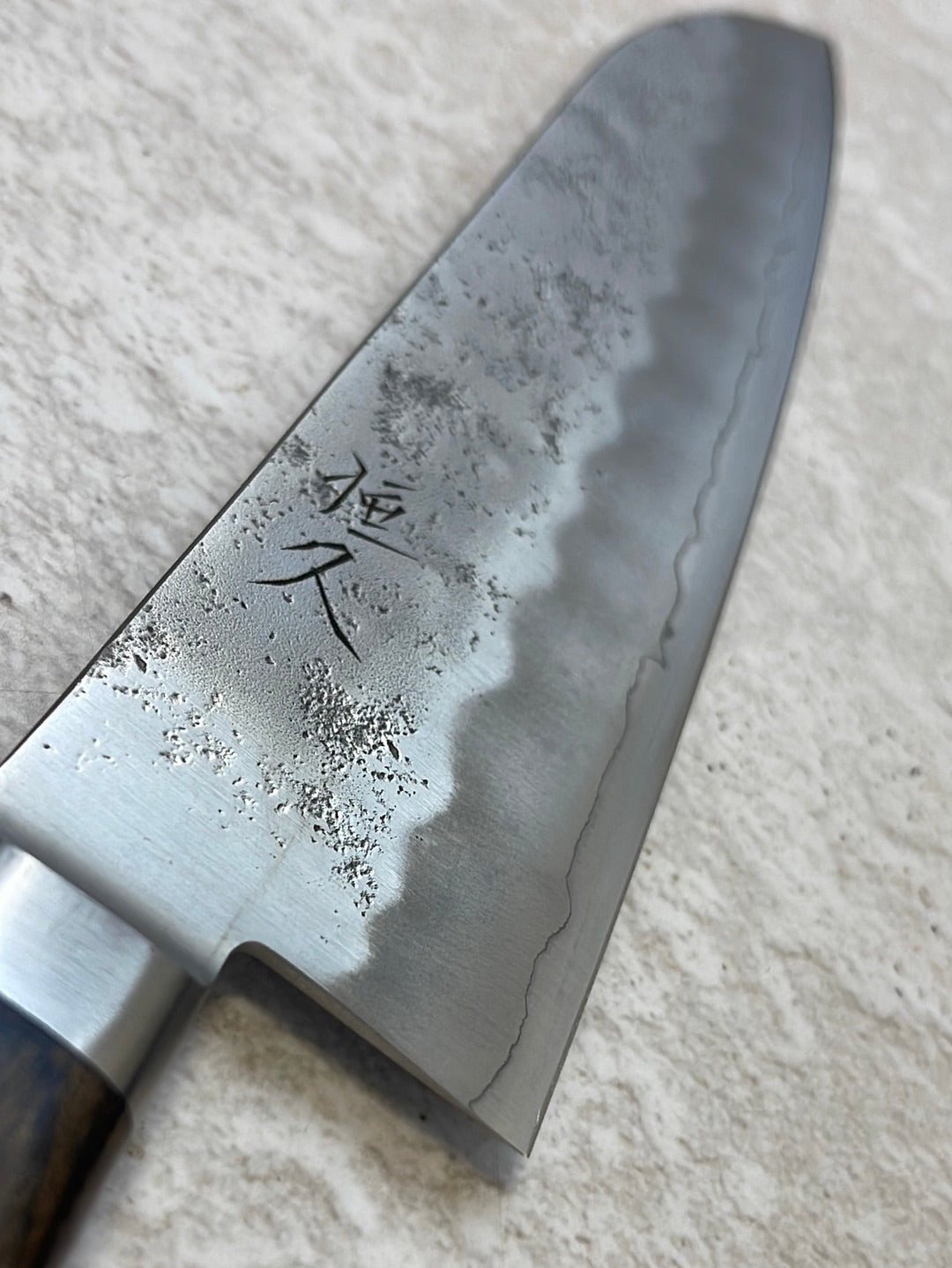 Tsunehisa G3 Nashiji Brown Santoku 180mm - Made in Japan 🇯🇵 With Bolster