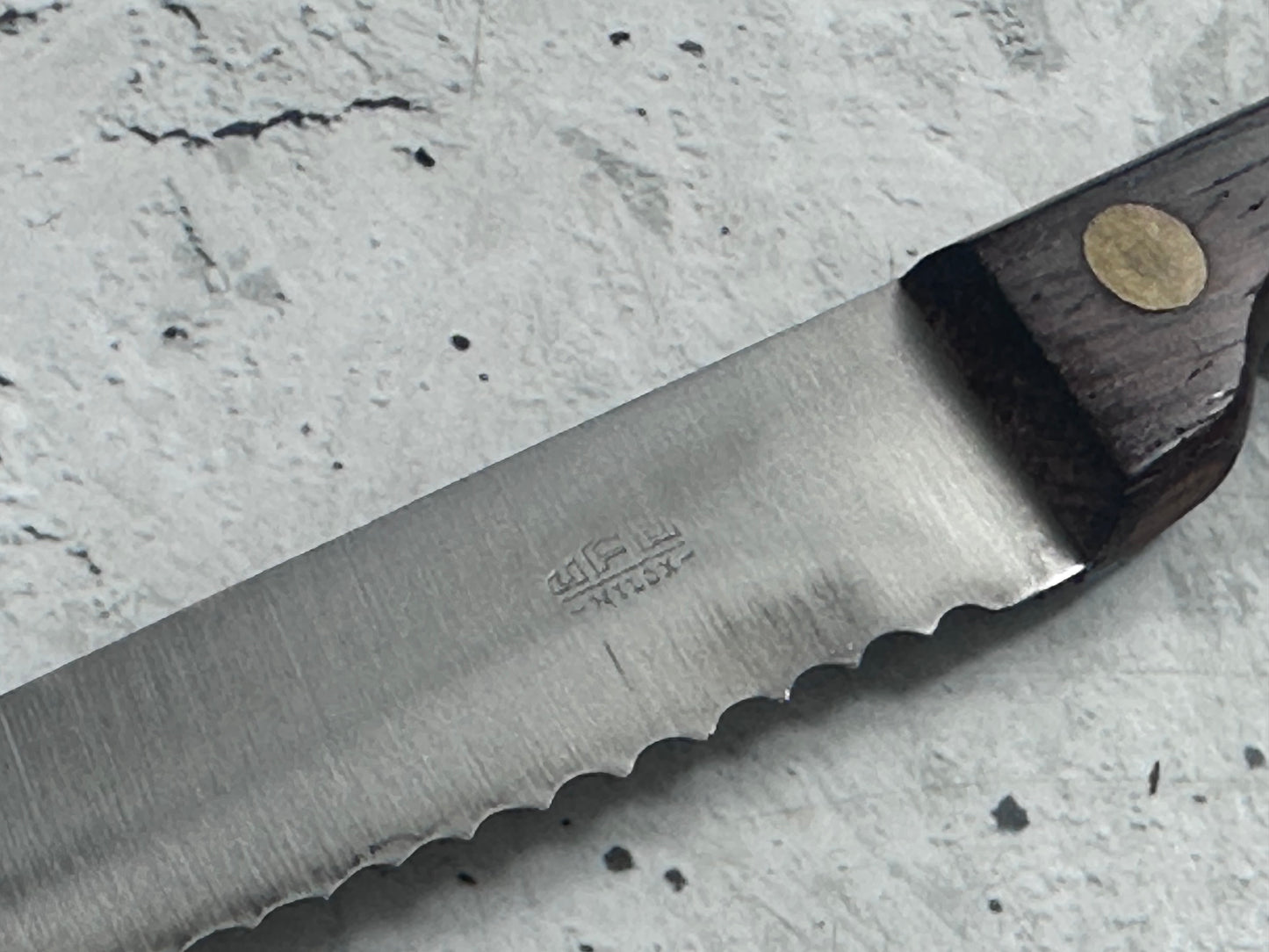 Vintage French Serrated Paring Knife 110mm Inox Steel 2127