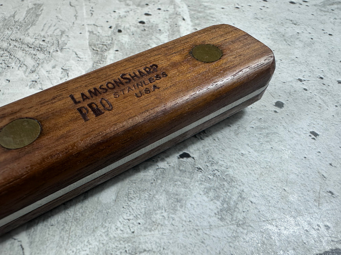 Vintage LamsonSharp Pro Butcher Cleaver Knife 180mm High Carbon Steel Made in USA 2118