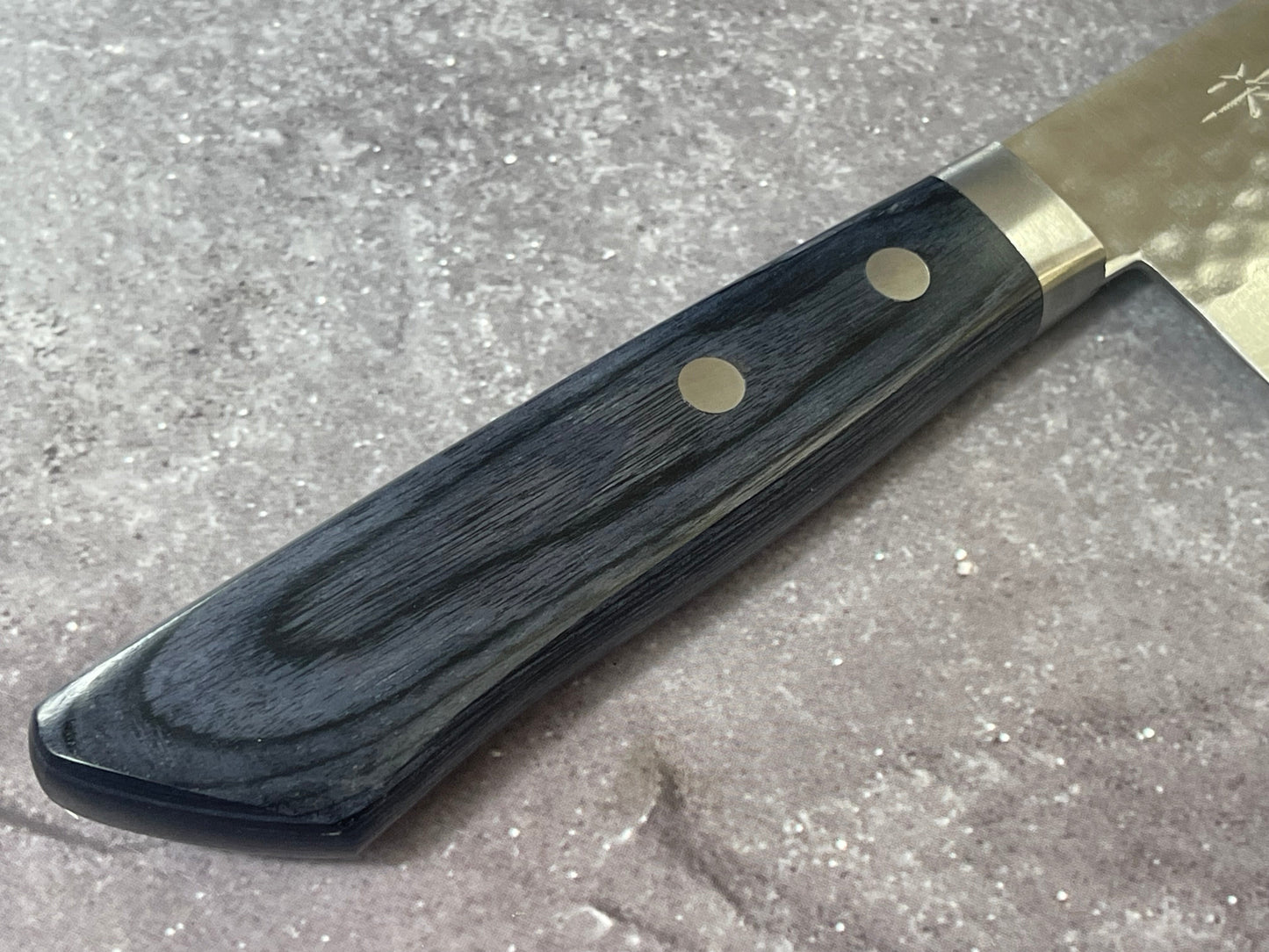 Masutani Kokuryu Santoku 170mm Blue Pakkawood Handle