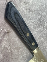 Load image into Gallery viewer, Masutani Kokuryu Santoku 170mm Blue Pakkawood Handle