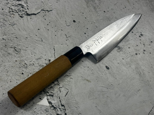 Vintage Seki Magoroku Funayuki Knife 150mm Carbon Steel Magnolia Wood Handle 2262