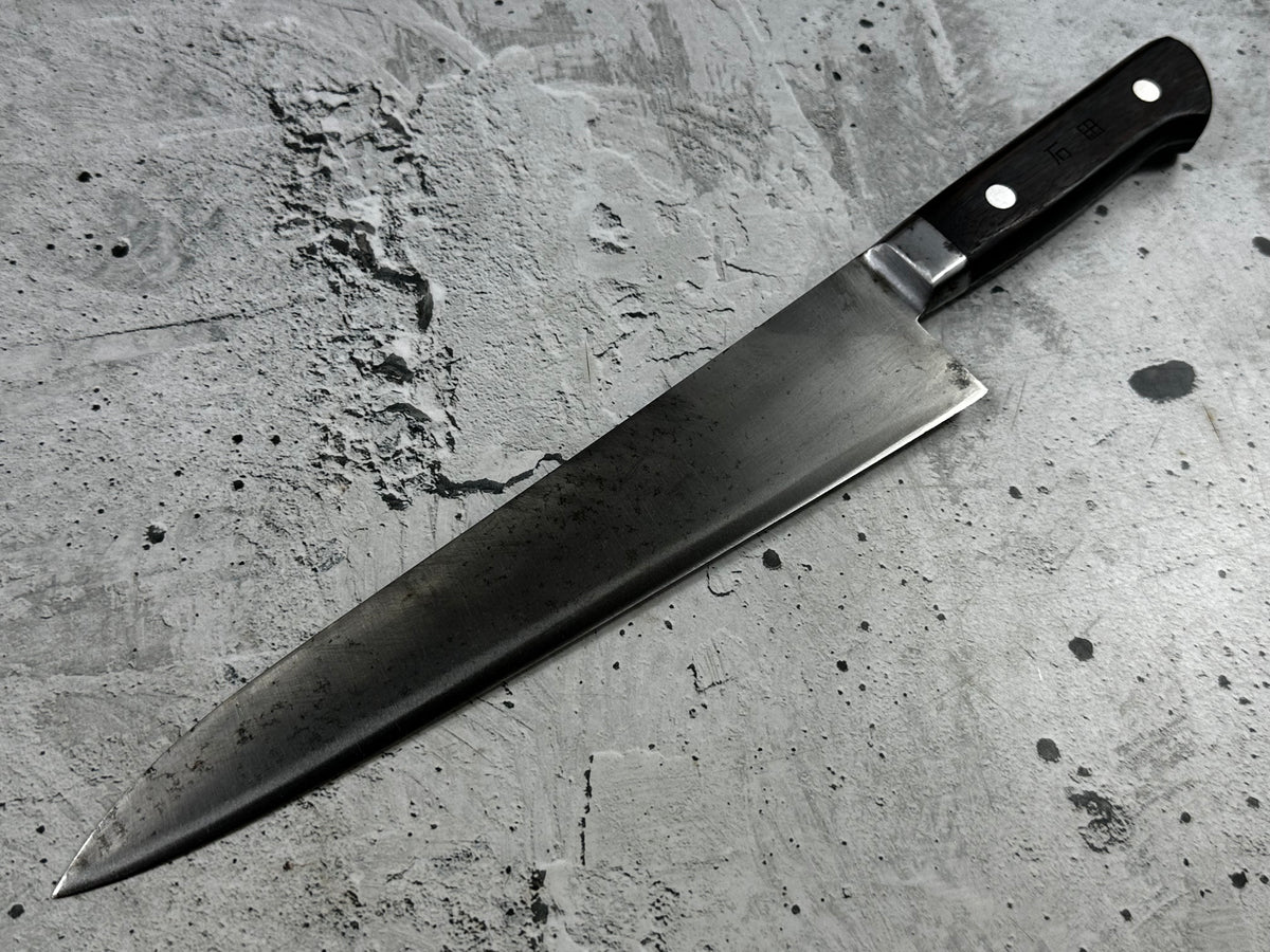Vintage Masaaki Masateru Gyuto Knife 240mm Carbon Steel Western Wood Handle 2250