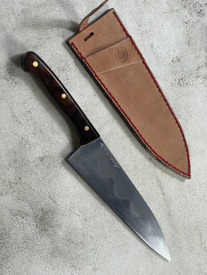 Keskin Migaki Full Tang Gyuto 210mm m Rosewwod & Learher sheath