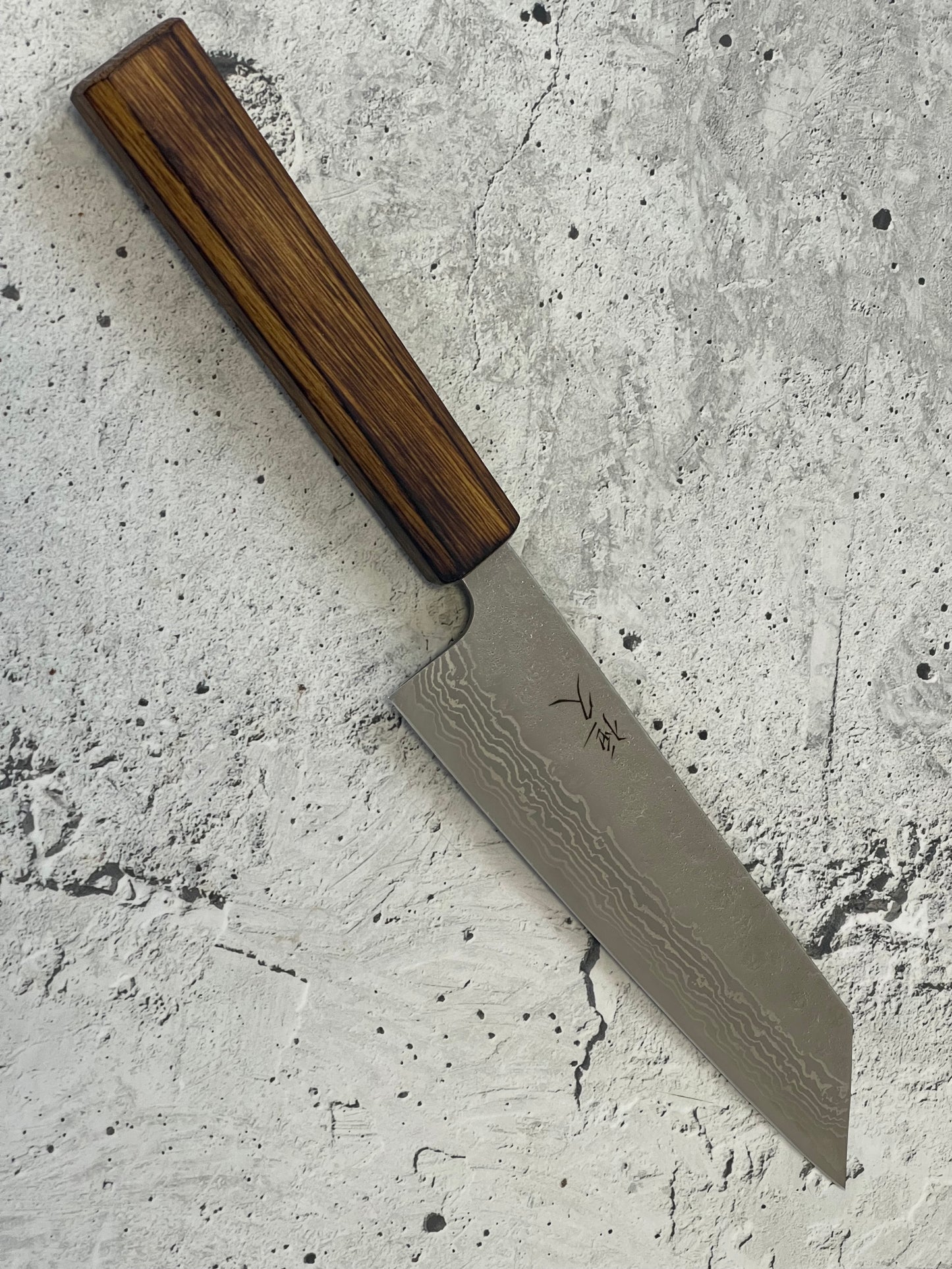 Tsunehisa 440c Damascus Nashiji Bunka 175mm Oak Handle Made in Japan 🇯🇵