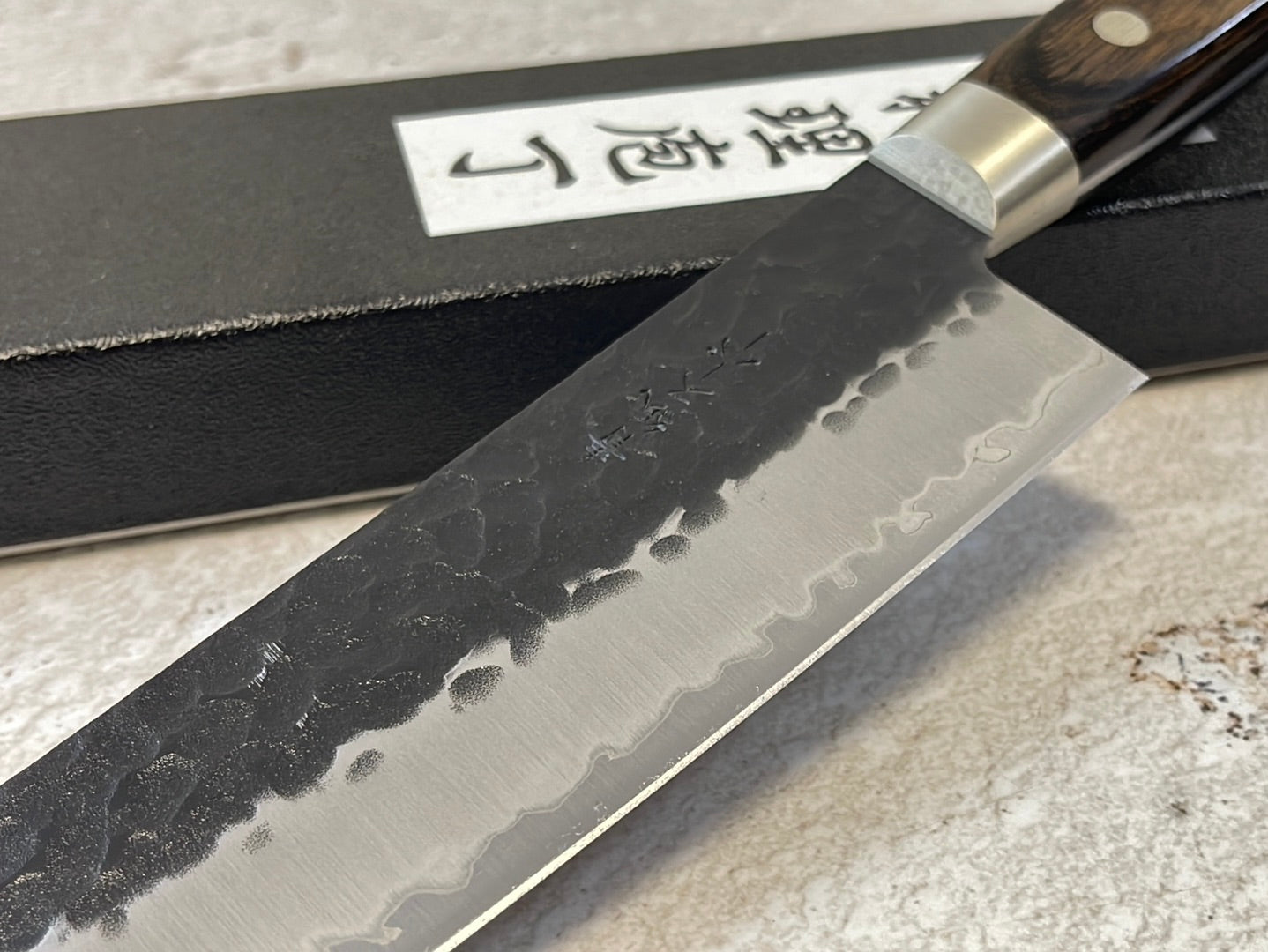 Tsunehisa Aogami Super Kuro Tsutime Gyuto Knife 210mm  Brown Pakka Wood Handle - Made in Japan 🇯🇵