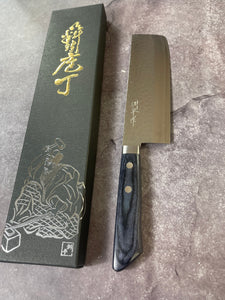 Masutani Kokuryu Nakiri 160mm Blue Pakkawood Handle