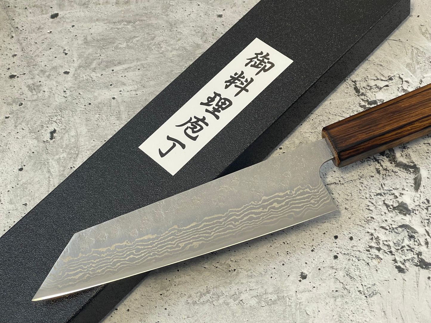 Tsunehisa 440c Damascus Nashiji Bunka 175mm Oak Handle Made in Japan 🇯🇵