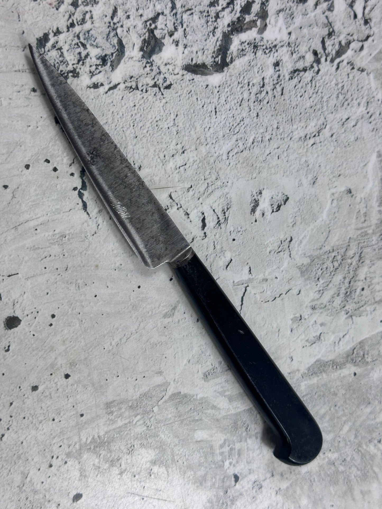 Vintage French Nogent Style Paring Knife 80mm Inox Steel POM Handle 2209