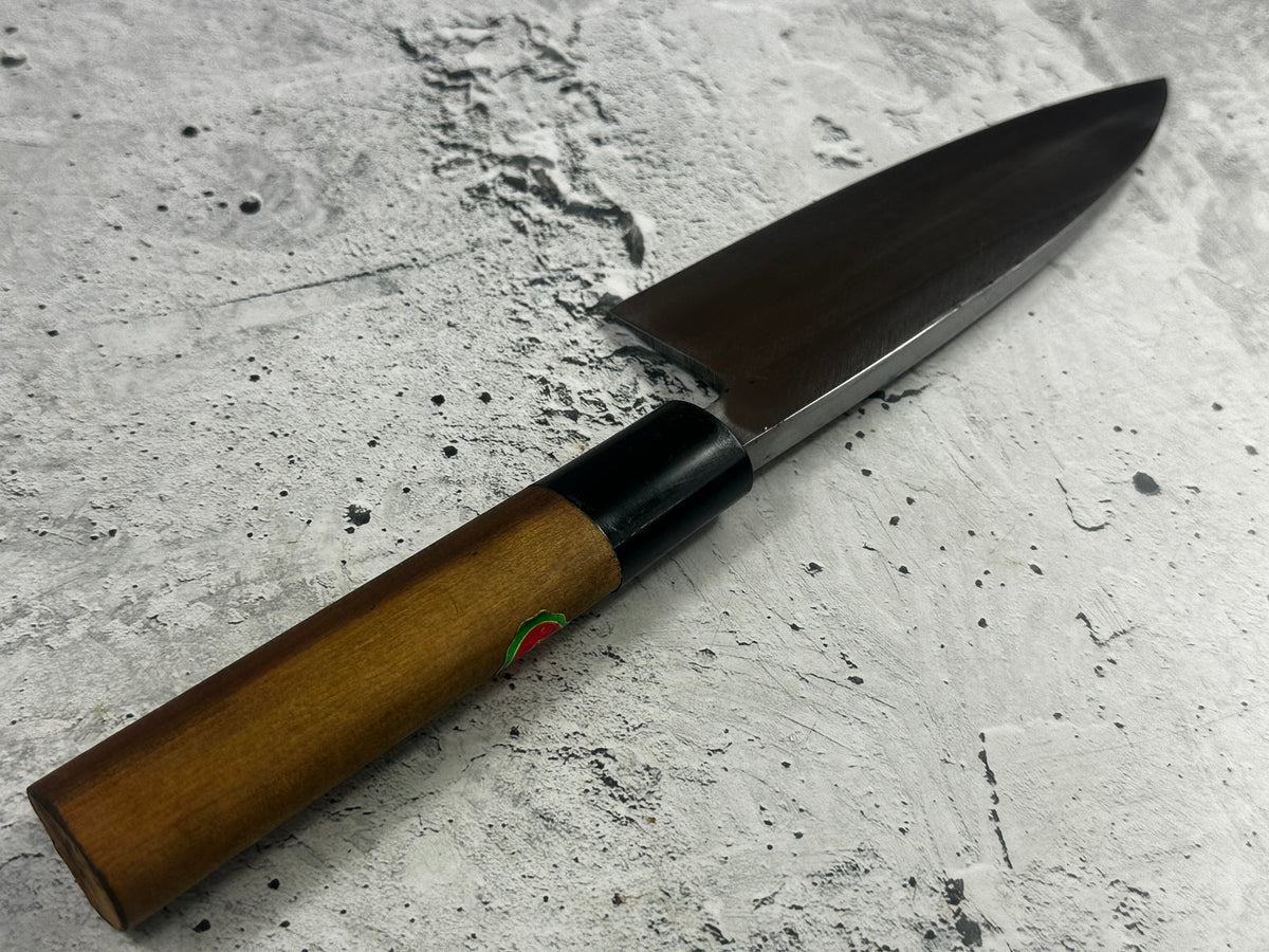 Vintage Japanese Deba Knife 160mm Carbon Steel Magnolia Wood Handle  2264