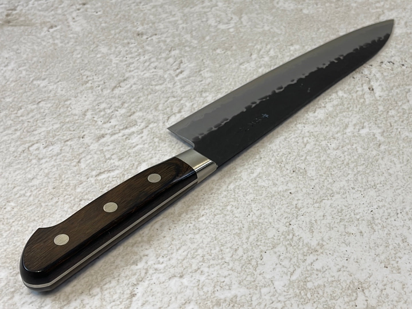 Tsunehisa Aogami Super Kuro Tsutime Gyuto Knife 210mm  Brown Pakka Wood Handle - Made in Japan 🇯🇵