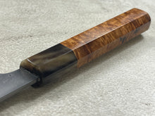 Load image into Gallery viewer, Keskin Migaki Kiritsuke 230mm Amboyna Burl &amp; Buffalo Horn with sheath