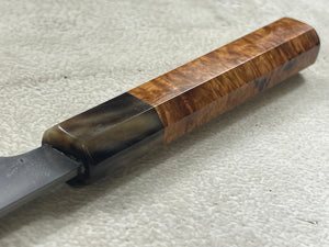 Keskin Migaki Kiritsuke 230mm Amboyna Burl & Buffalo Horn with sheath