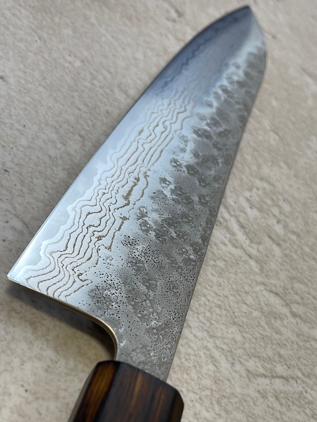 Tsunehisa 440c Damascus Nashiji Gyuto 210mm Oak Handle Made in Japan 🇯🇵