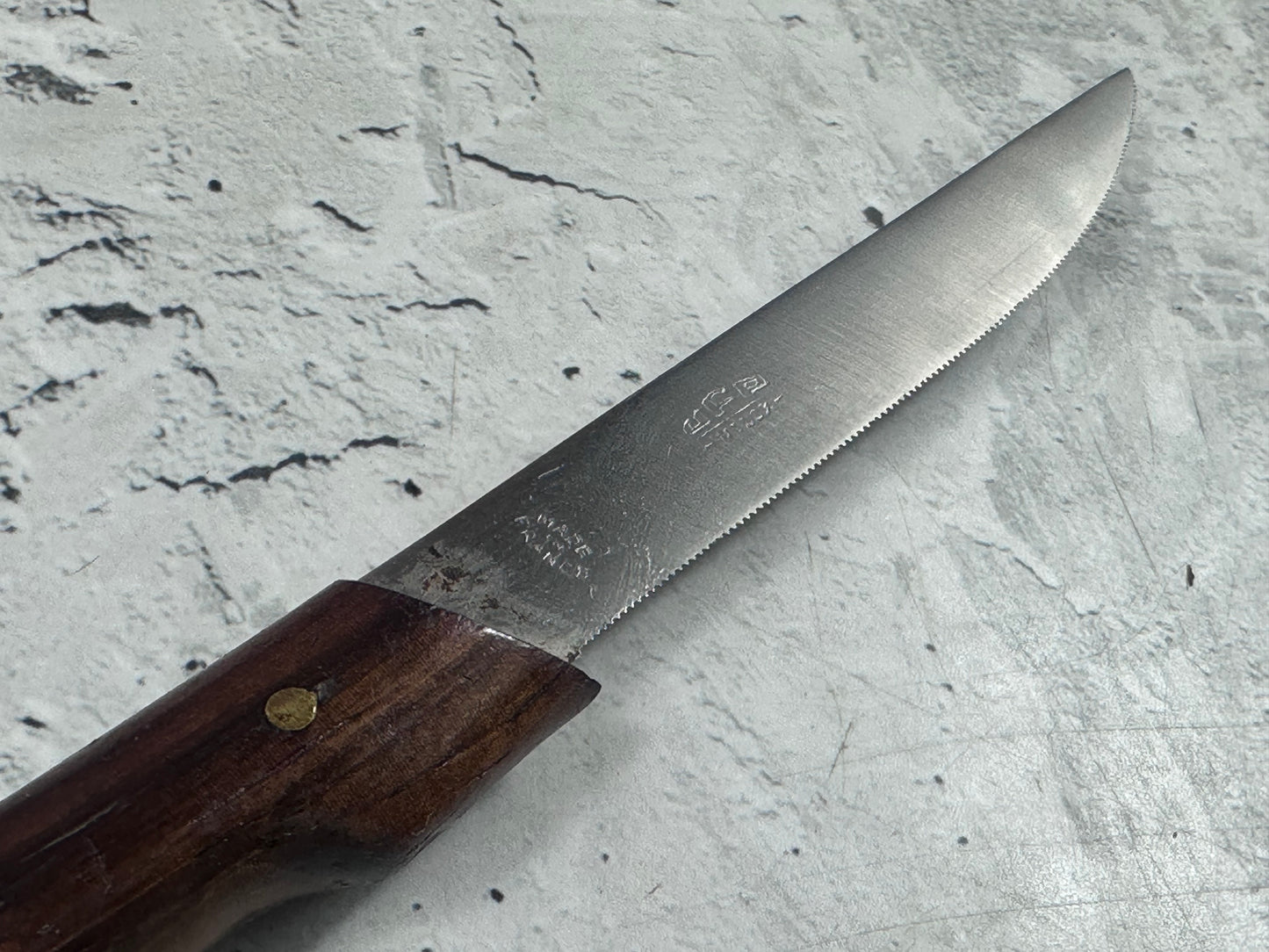 Vintage French Serrated Paring Knife 80mm Stainless Steel 2170