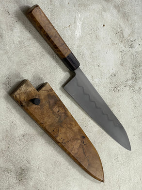 Kanefusa Gyuto 230mm Teakwood Burl & Rosewood Handle & Sheath