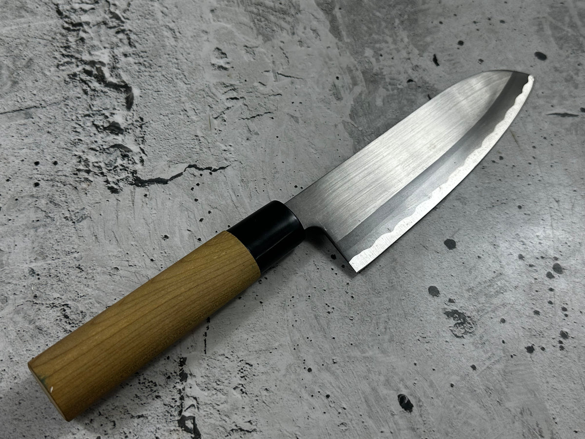 Vintage Katsuhiro Santoku Knife 170mm High Carbon Steel Magnolia Handle 2275