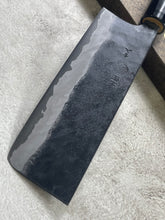 Load image into Gallery viewer, Kyohei Shindo Warikomi Blue #2 Kurouchi 165mm Nakiri with Keyaki Wa Handle and Plastic Ferrule - Made in Japan 🇯🇵