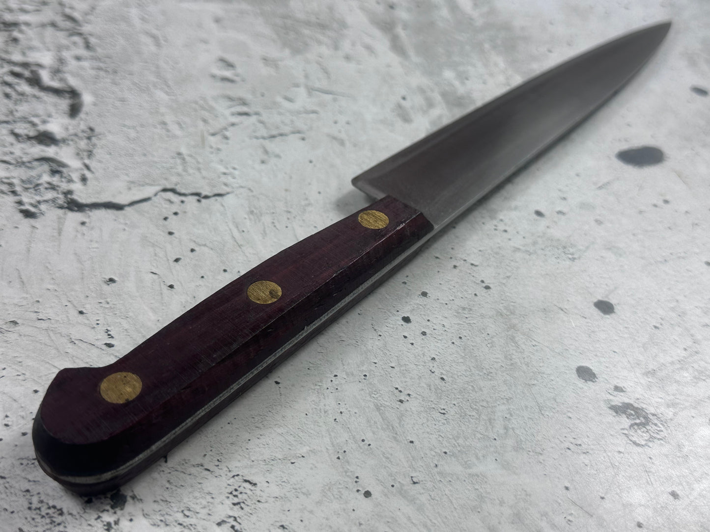 Vintage French Slicing Knife 200mm Inox Steel Wood Handle 2193