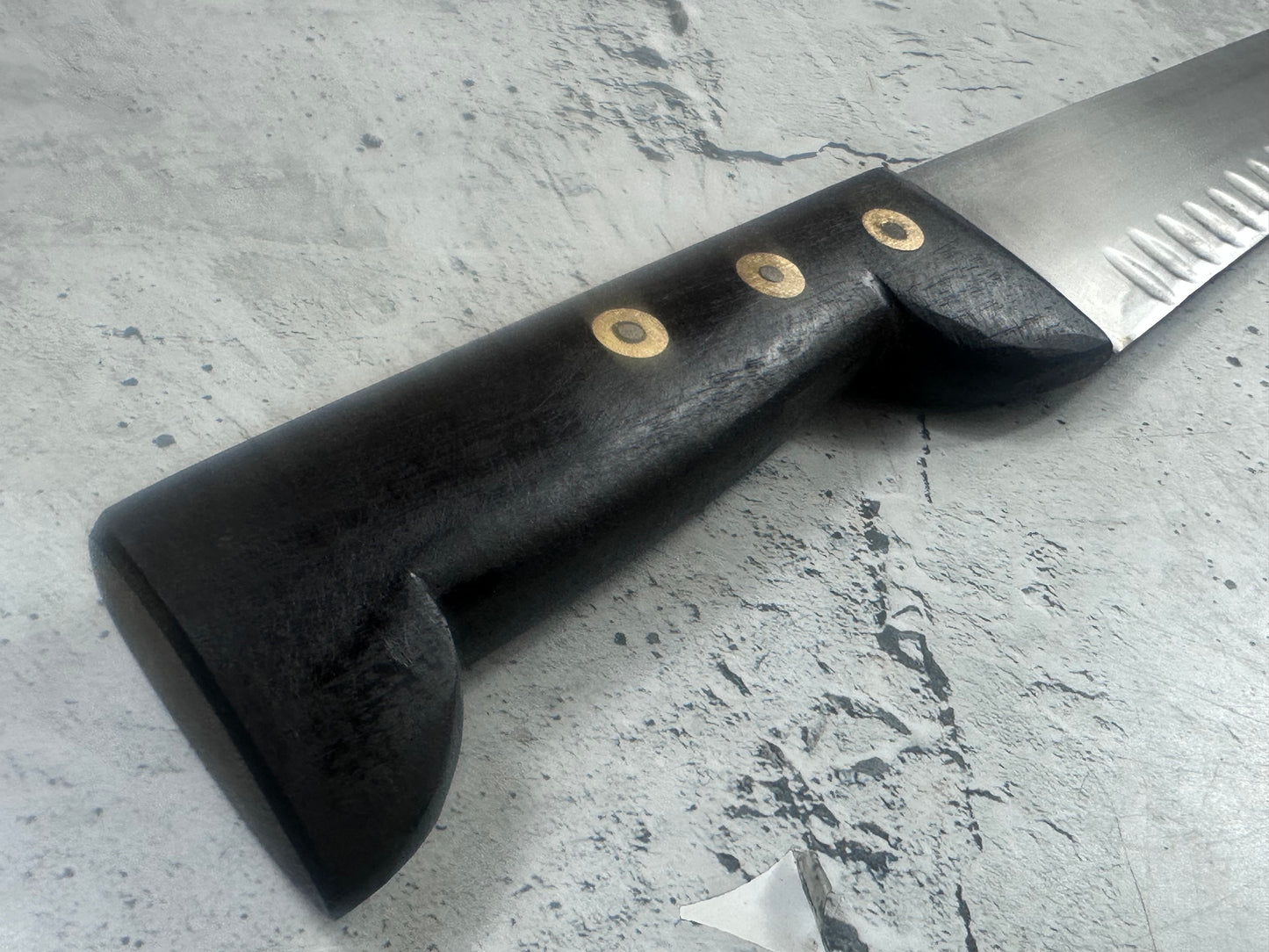 Vintage French Scalloped Chef Knife 250mm Stainless Steel 2171