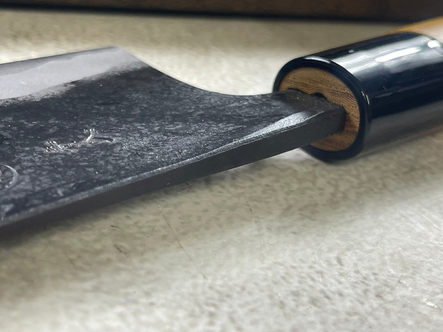 Kyohei Shindo Warikomi Blue #2 Kurouchi 165mm Nakiri with Keyaki Wa Handle and Plastic Ferrule - Made in Japan 🇯🇵
