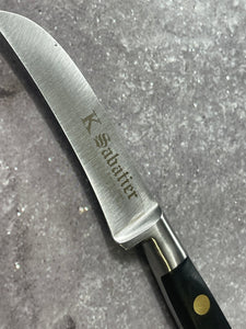 K Sabatier Curbed Paring Knife 90mm - CARBON STEEL Made In France