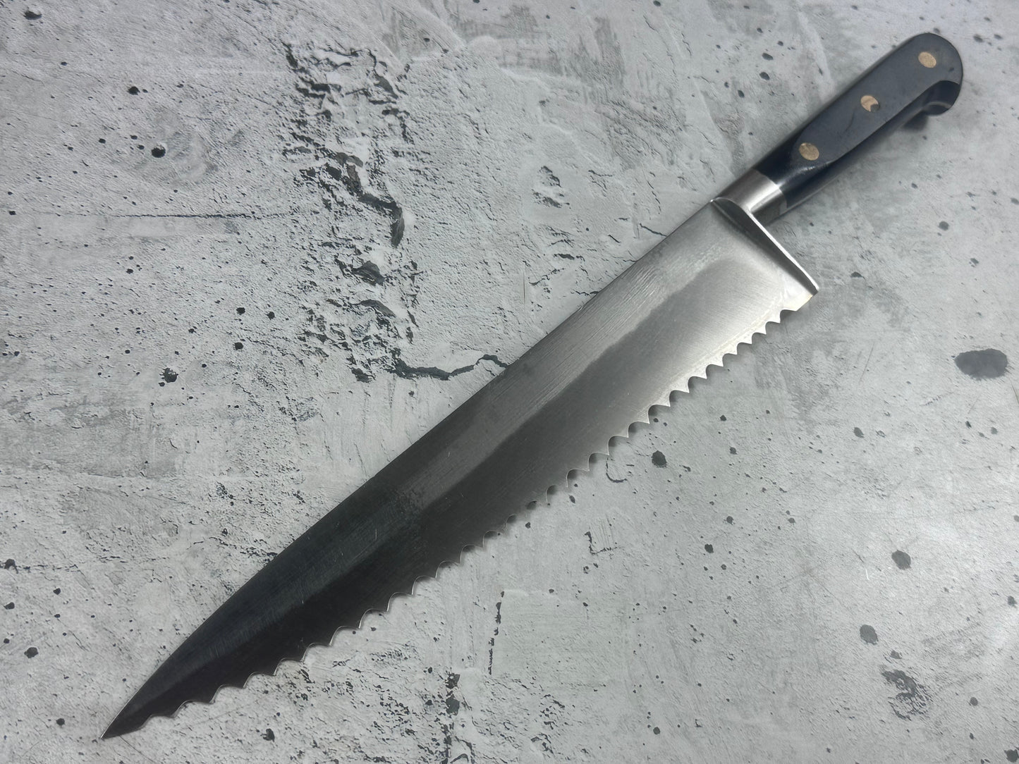 Vintage French Serrated Frozen Food Knife 250mm Inox Steel POM Handle 2194