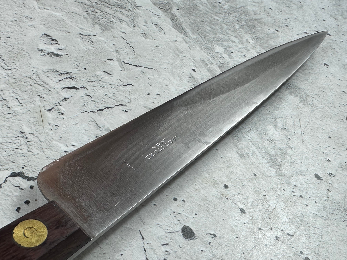 Vintage French Lacouture Slicing Knife 200mm Inox Steel Wood Handle 2191