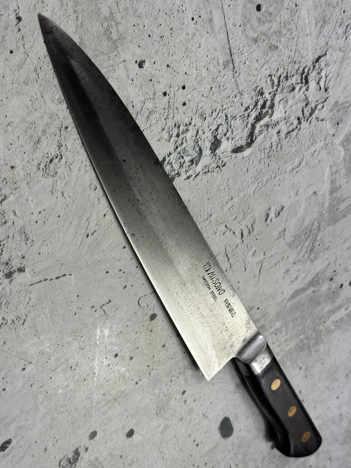 Vintage Misono (Nakata) Special Edition Gyuto 240mm Swedish Steel Timber Handle 2267